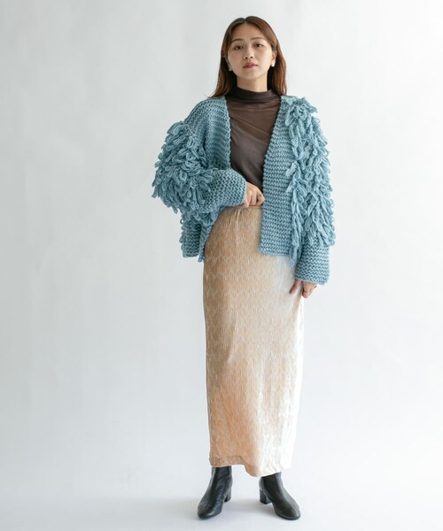 KBF（ケイビーエフ）の「クリンクルベロアタイトスカート（その他・レディース・D.BROWN/PINK BEIGE/BLACK・one）」の12枚目の写真