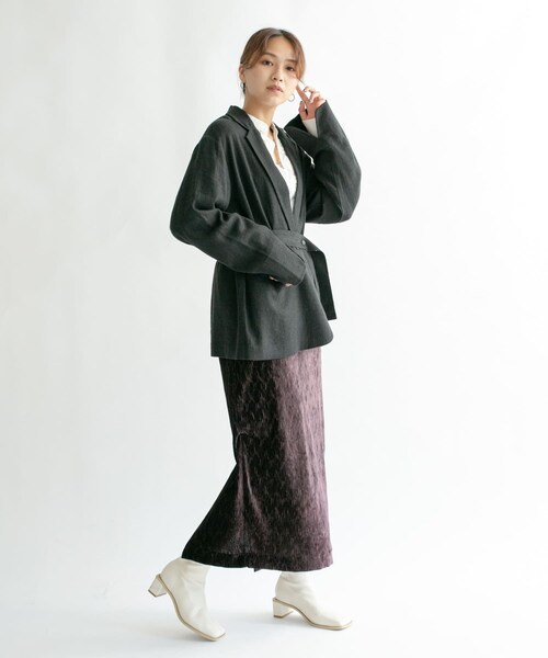 KBF（ケイビーエフ）の「クリンクルベロアタイトスカート（その他・レディース・D.BROWN/PINK BEIGE/BLACK・one）」の8枚目の写真