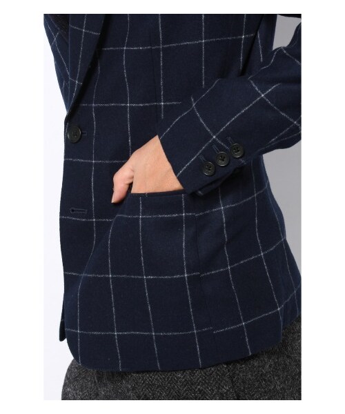 JOURNAL STANDARD(ジャーナルスタンダード)の「フラノウィンドペンテーラードジャケット(テーラードジャケット・メンズ・グレーB/ネイビー B・S/M/L)」の8枚目の写真