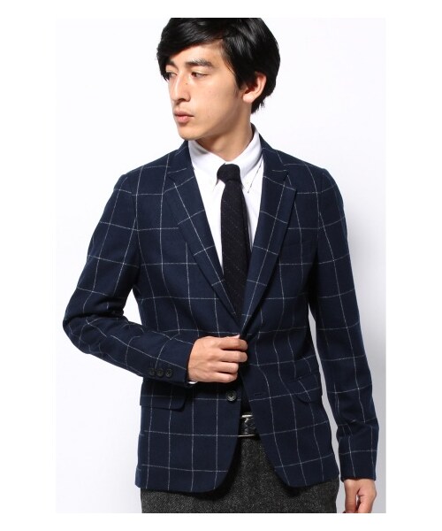 JOURNAL STANDARD(ジャーナルスタンダード)の「フラノウィンドペンテーラードジャケット(テーラードジャケット・メンズ・グレーB/ネイビー B・S/M/L)」の2枚目の写真