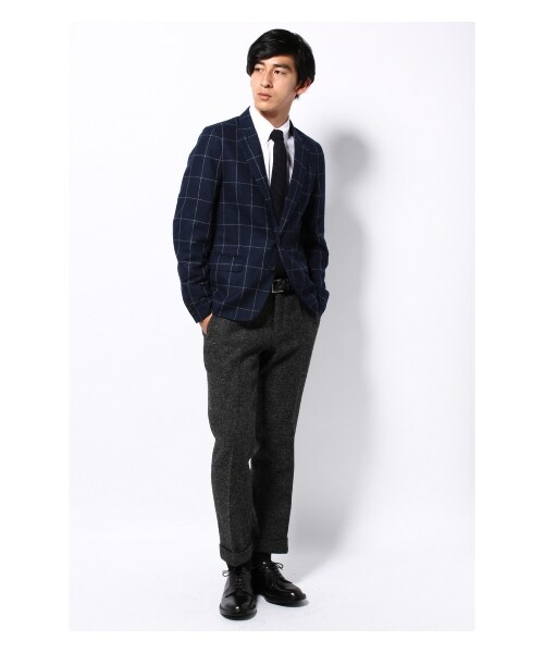 JOURNAL STANDARD(ジャーナルスタンダード)の「フラノウィンドペンテーラードジャケット(テーラードジャケット・メンズ・グレーB/ネイビー B・S/M/L)」の3枚目の写真