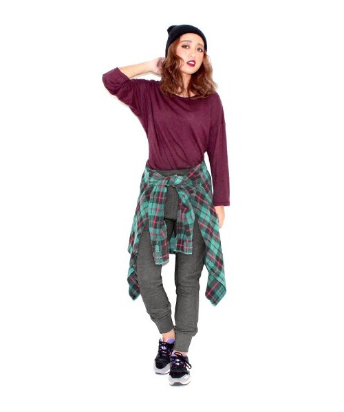 ANAP(アナップ)の「NETオリジナル MIXスウェットサルエルパンツ(パンツ・レディース・グレー/ダークグレー/ネイビー・one size)」の7枚目の写真
