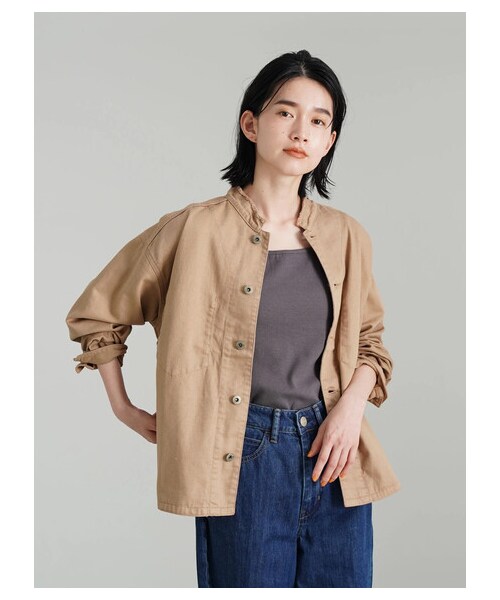 AMERICAN HOLIC(アメリカンホリック)の「CPOスタンドブルゾン(ジャケット/アウター・ベージュ/カーキ・M/L)」の5枚目の写真