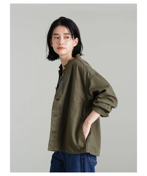 AMERICAN HOLIC(アメリカンホリック)の「CPOスタンドブルゾン(ジャケット/アウター・ベージュ/カーキ・M/L)」の2枚目の写真