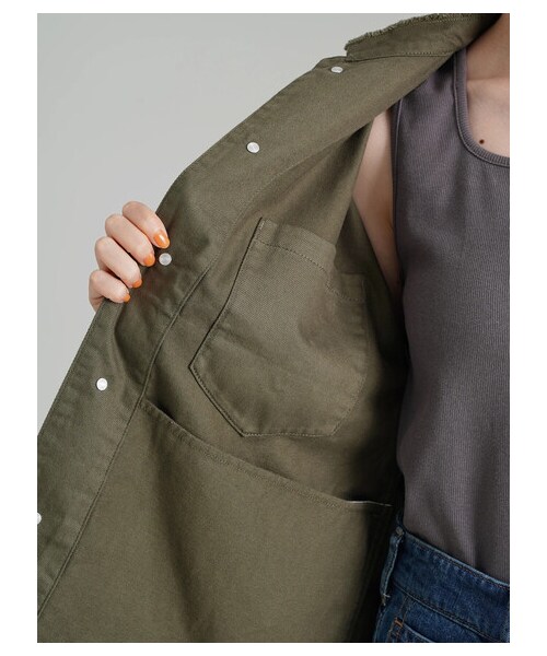 AMERICAN HOLIC(アメリカンホリック)の「CPOスタンドブルゾン(ジャケット/アウター・ベージュ/カーキ・M/L)」の4枚目の写真