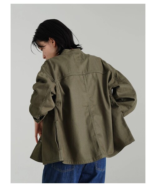 AMERICAN HOLIC(アメリカンホリック)の「CPOスタンドブルゾン(ジャケット/アウター・ベージュ/カーキ・M/L)」の3枚目の写真