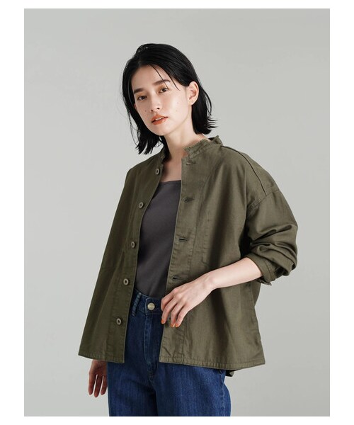 AMERICAN HOLIC(アメリカンホリック)の「CPOスタンドブルゾン(ジャケット/アウター・ベージュ/カーキ・M/L)」の1枚目の写真