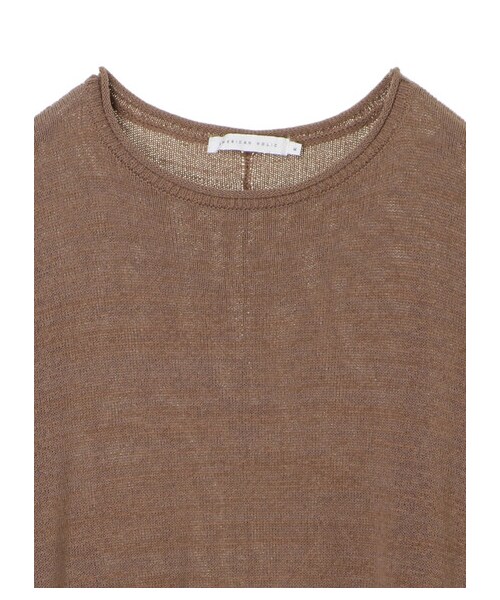 AMERICAN HOLIC(アメリカンホリック)の「カールネックテープヤーンニットプルオーバー(トップス・ブラック/モカ・M/L)」の3枚目の写真