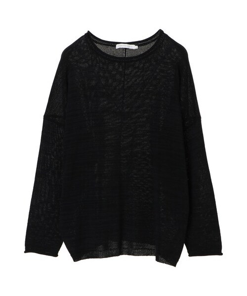 AMERICAN HOLIC(アメリカンホリック)の「カールネックテープヤーンニットプルオーバー(トップス・ブラック/モカ・M/L)」の6枚目の写真