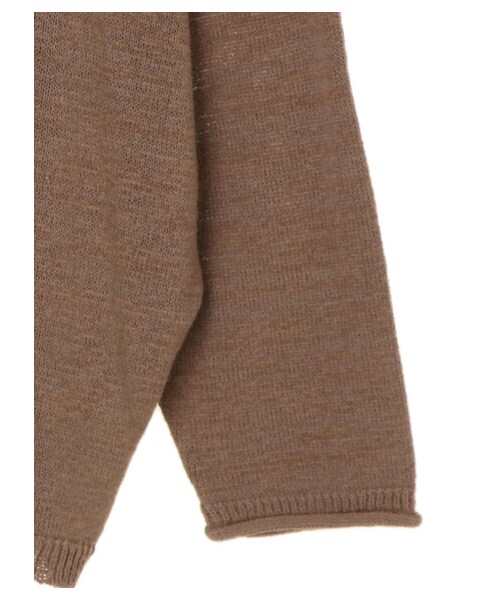 AMERICAN HOLIC(アメリカンホリック)の「カールネックテープヤーンニットプルオーバー(トップス・ブラック/モカ・M/L)」の4枚目の写真