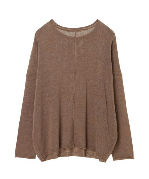 AMERICAN HOLIC(アメリカンホリック)の「カールネックテープヤーンニットプルオーバー(トップス・ブラック/モカ・M/L)」の2枚目の写真