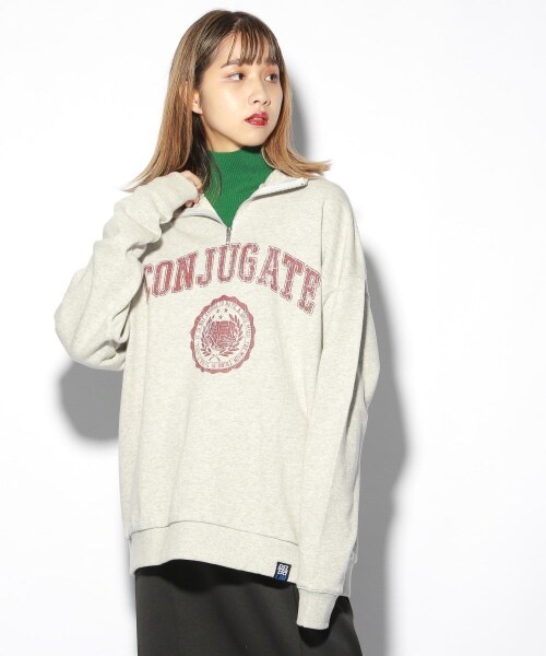 PAGEBOY（ページボーイ）の「【PAGEBOYLIM】カレッジジップスウェット（トップス・レディース・グレー/ネイビー・M/L）」の5枚目の写真