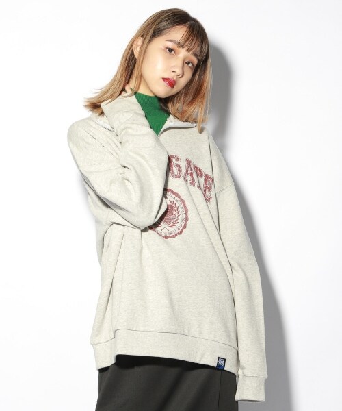 PAGEBOY（ページボーイ）の「【PAGEBOYLIM】カレッジジップスウェット（トップス・レディース・グレー/ネイビー・M/L）」の4枚目の写真