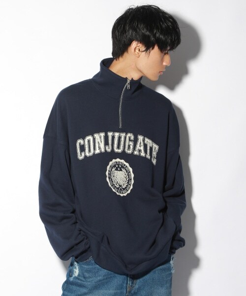 PAGEBOY（ページボーイ）の「【PAGEBOYLIM】カレッジジップスウェット（トップス・レディース・グレー/ネイビー・M/L）」の2枚目の写真