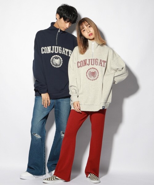 PAGEBOY（ページボーイ）の「【PAGEBOYLIM】カレッジジップスウェット（トップス・レディース・グレー/ネイビー・M/L）」の3枚目の写真