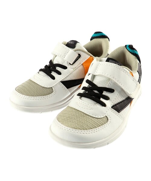 BRANSHES(ブランシェス)の「IFME/イフミーコラボスニーカー(スニーカー・キッズ・オフホワイト/パープル/ブラック・14cm~21cm)」の1枚目の写真