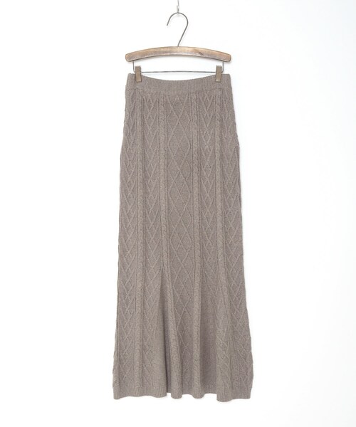 Crisp（クリスプ）の「ケーブルマーメイドスカート[c2k2900]（スカート・レディース・ベージュ/グレー・FREE）」の2枚目の写真
