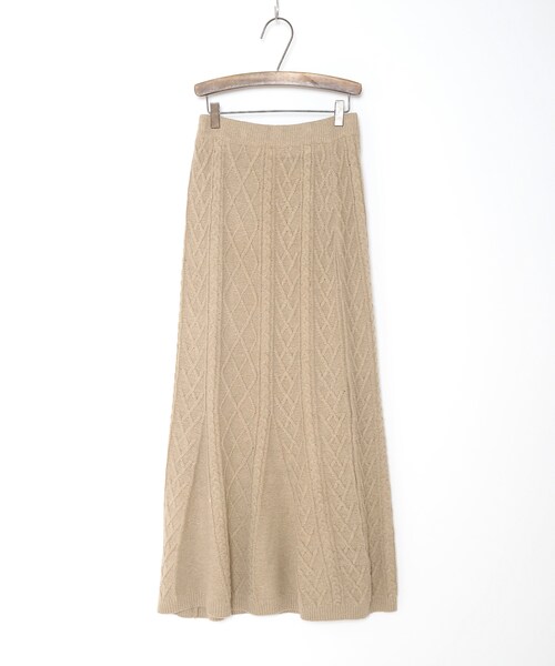 Crisp（クリスプ）の「ケーブルマーメイドスカート[c2k2900]（スカート・レディース・ベージュ/グレー・FREE）」の3枚目の写真