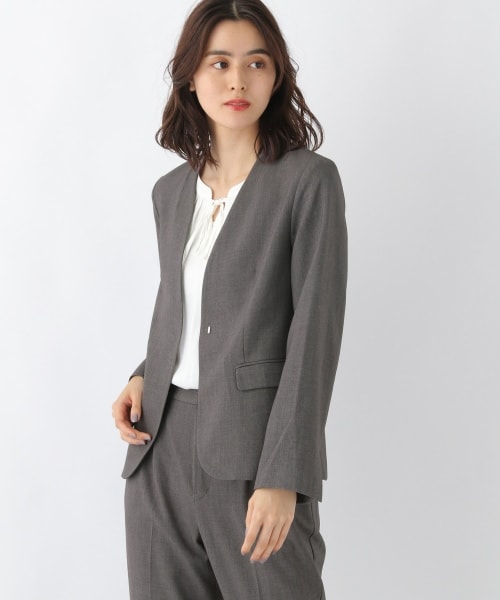 LEPSIM（レプシィム）の「洗えるきれいジャケット[2021秋冬]（ジャケット/アウター・ブラック/モクグレー/グレージュ/モカ・S/M/L/LL(WEB限定)）」の2枚目の写真