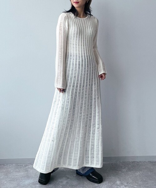 PAGEBOY（ページボーイ）の「スノウメッシュアミニットワンピース（ワンピース/ドレス・オフホワイト/ブラック・F）」の3枚目の写真