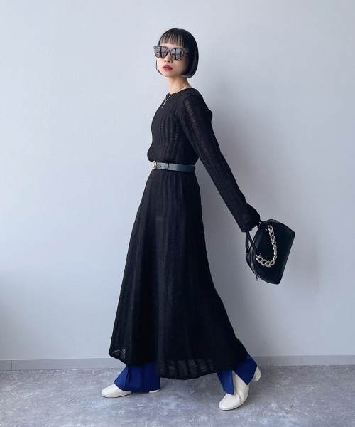 PAGEBOY（ページボーイ）の「スノウメッシュアミニットワンピース（ワンピース/ドレス・オフホワイト/ブラック・F）」の6枚目の写真