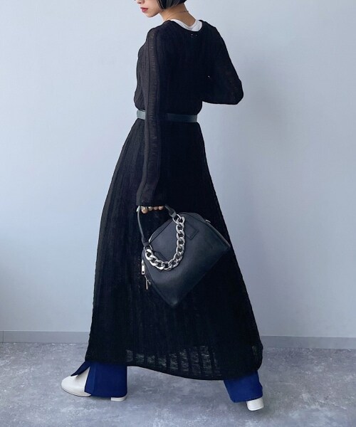 PAGEBOY（ページボーイ）の「スノウメッシュアミニットワンピース（ワンピース/ドレス・オフホワイト/ブラック・F）」の5枚目の写真