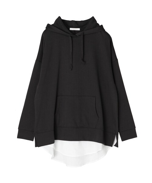 Green Parks(グリーンパークス)の「Z 裾フェイクパーカーチュニック(トップス・チャコールグレー/ベージュ/ダークカーキ・F)」の2枚目の写真