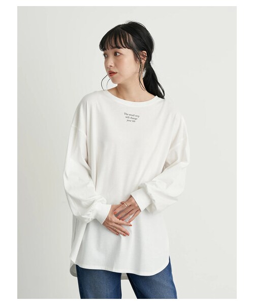 earth music&ecology(アースミュージックアンドエコロジー)の「The small step ロンT(トップス・オフホワイト/ブラック・F)」の7枚目の写真