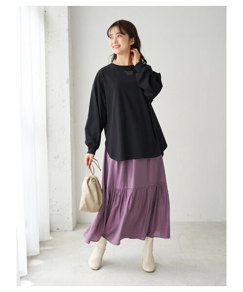 earth music&ecology(アースミュージックアンドエコロジー)の「The small step ロンT(トップス・オフホワイト/ブラック・F)」の19枚目の写真