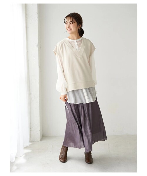 earth music&ecology（アースミュージックアンドエコロジー）の「スウェットベスト（トップス・ブラック/ブラウン/ミント/エクリュ・F）」の16枚目の写真