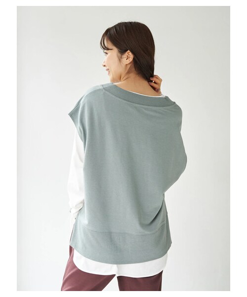 earth music&ecology（アースミュージックアンドエコロジー）の「スウェットベスト（トップス・ブラック/ブラウン/ミント/エクリュ・F）」の7枚目の写真