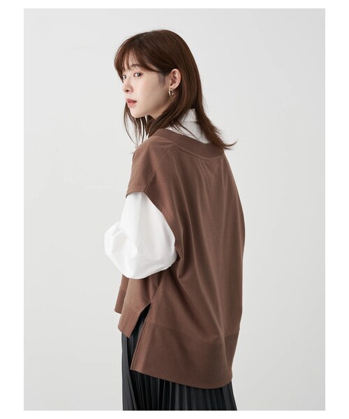 earth music&ecology（アースミュージックアンドエコロジー）の「スウェットベスト（トップス・ブラック/ブラウン/ミント/エクリュ・F）」の21枚目の写真