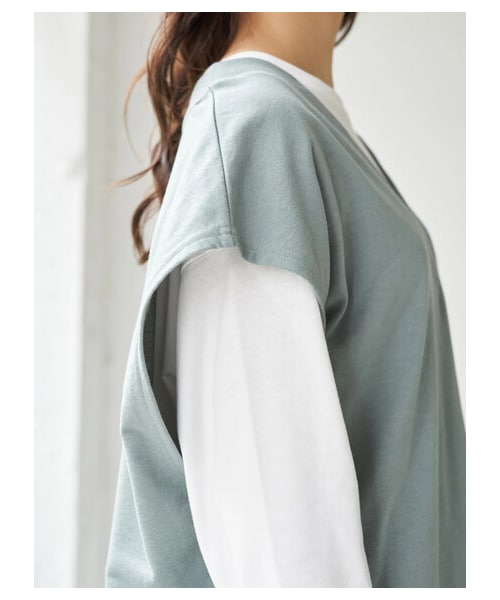 earth music&ecology（アースミュージックアンドエコロジー）の「スウェットベスト（トップス・ブラック/ブラウン/ミント/エクリュ・F）」の4枚目の写真