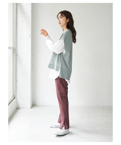 earth music&ecology（アースミュージックアンドエコロジー）の「スウェットベスト（トップス・ブラック/ブラウン/ミント/エクリュ・F）」の10枚目の写真