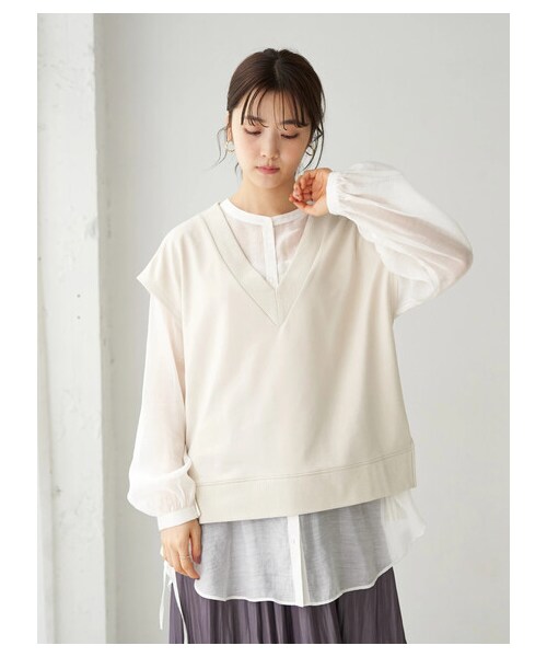 earth music&ecology（アースミュージックアンドエコロジー）の「スウェットベスト（トップス・ブラック/ブラウン/ミント/エクリュ・F）」の13枚目の写真