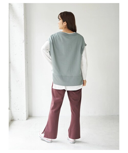 earth music&ecology（アースミュージックアンドエコロジー）の「スウェットベスト（トップス・ブラック/ブラウン/ミント/エクリュ・F）」の11枚目の写真