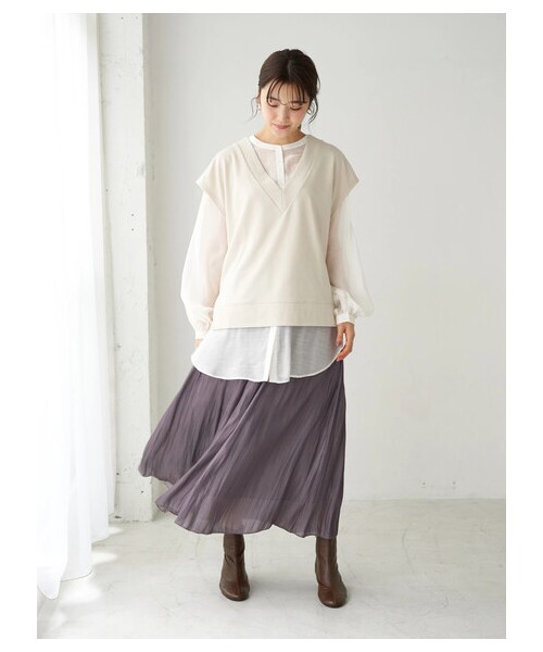 earth music&ecology（アースミュージックアンドエコロジー）の「スウェットベスト（トップス・ブラック/ブラウン/ミント/エクリュ・F）」の17枚目の写真