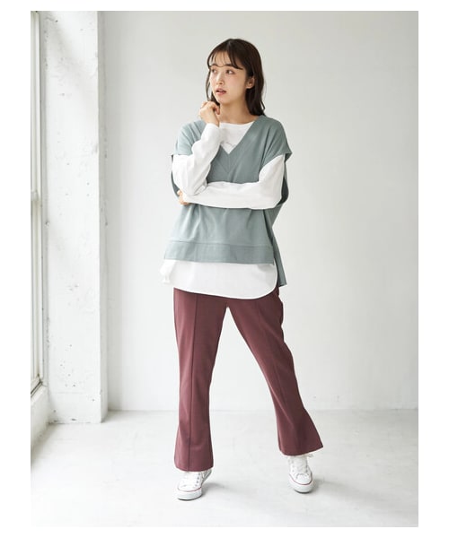 earth music&ecology（アースミュージックアンドエコロジー）の「スウェットベスト（トップス・ブラック/ブラウン/ミント/エクリュ・F）」の9枚目の写真