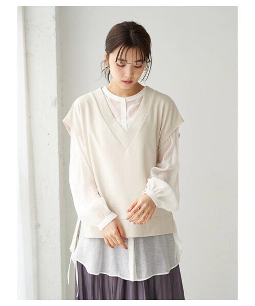 earth music&ecology（アースミュージックアンドエコロジー）の「スウェットベスト（トップス・ブラック/ブラウン/ミント/エクリュ・F）」の12枚目の写真