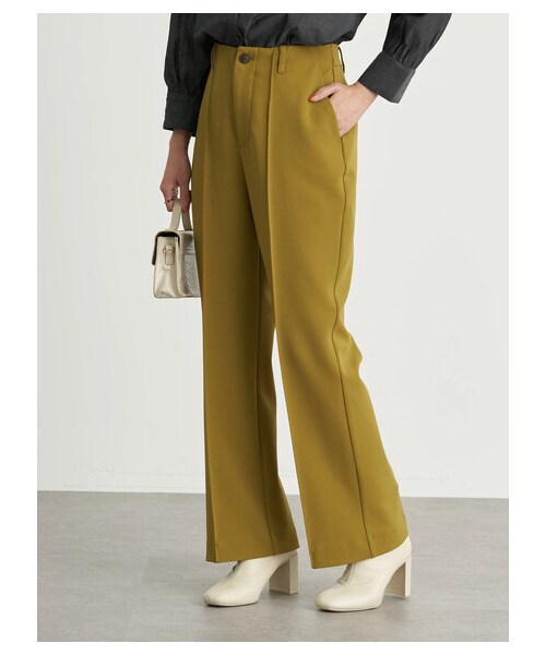 earth music&ecology（アースミュージックアンドエコロジー）の「センターシームフレアパンツ（パンツ・ライトベージュ/ブラウン/イエロー/ライトパープル・S/M）」の17枚目の写真