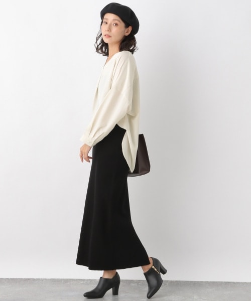 LEPSIM（レプシィム）の「12ゲージ洗えるケアニットスカート（スカート・ブラック/グレー/ブラウン・FREE SIZE/FREE TALL）」の5枚目の写真