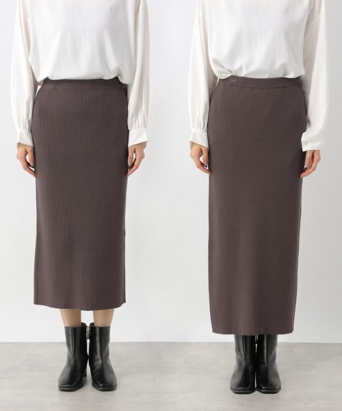 LEPSIM（レプシィム）の「12ゲージ洗えるケアニットスカート（スカート・ブラック/グレー/ブラウン・FREE SIZE/FREE TALL）」の9枚目の写真