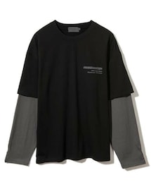 D'MENS by DHOLIC | [costumeoclock] ミニレタリングレイヤードTシャツ(BLACK)(Tシャツ/カットソー)