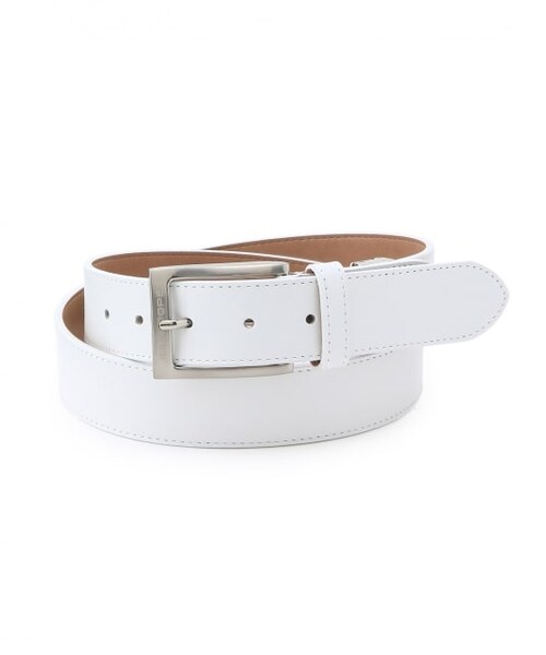 0000Lady'sの「合皮ストレートベルト（ファッション雑貨・メンズ・ブラック/ホワイト・F）」の2枚目の写真