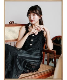 Marjorie | 戀人詩曲，絕美雕花蕾絲拼紗洋裝