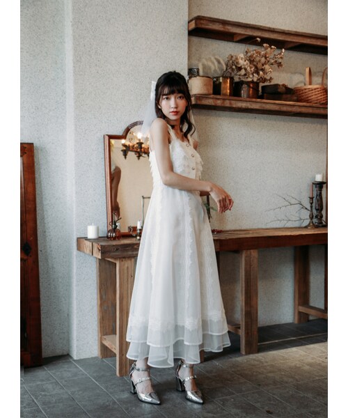 Marjorie（マージョリー）の「戀人詩曲，絕美雕花蕾絲拼紗洋裝（その他・レディース・黑/白・S/M）」の5枚目の写真