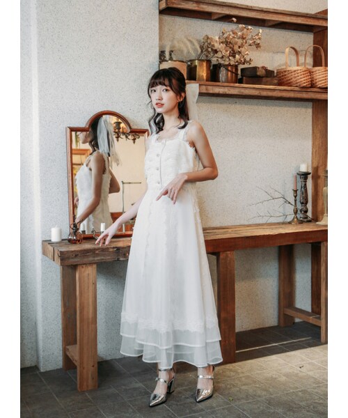 Marjorie（マージョリー）の「戀人詩曲，絕美雕花蕾絲拼紗洋裝（その他・レディース・黑/白・S/M）」の7枚目の写真