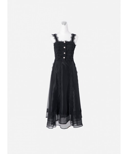 Marjorie（マージョリー）の「戀人詩曲，絕美雕花蕾絲拼紗洋裝（その他・レディース・黑/白・S/M）」の19枚目の写真