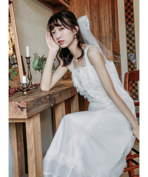 Marjorie（マージョリー）の「戀人詩曲，絕美雕花蕾絲拼紗洋裝（その他・レディース・黑/白・S/M）」の4枚目の写真