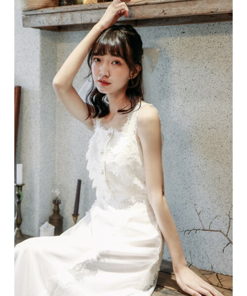 Marjorie（マージョリー）の「戀人詩曲，絕美雕花蕾絲拼紗洋裝（その他・レディース・黑/白・S/M）」の6枚目の写真